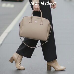 Korks Destiny Vegan Ankle Boots Cream Block Heel Zip | Women’s US 8 | NWB